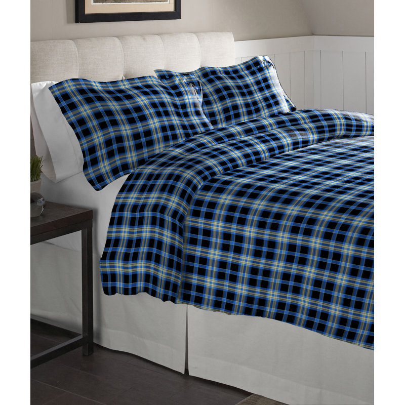 Pointehaven 175 GSM Cotton Flannel Sheet Set Queen Piedmont Plaid